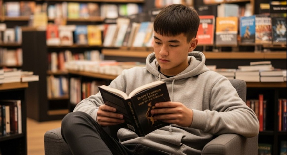 Locked in on Goku’s next move — hunting for Dragon Ball volumes at the local manga haven."